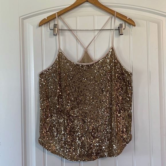 Victoria’s Secret sequin Spandex Tank Top Large NEW - Picture 1 of 9